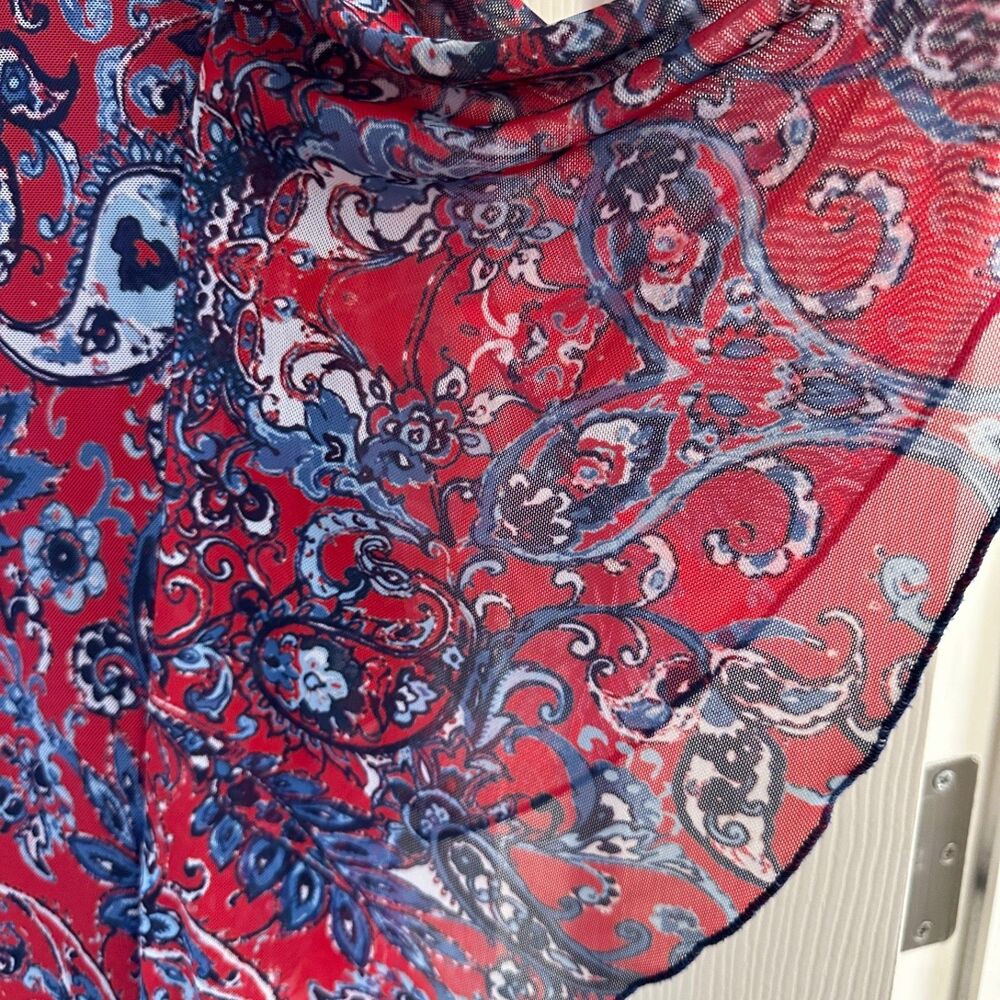 paisley midi dress women's large flutter sleeve boho prairie cottagecore - Picture 5 of 7